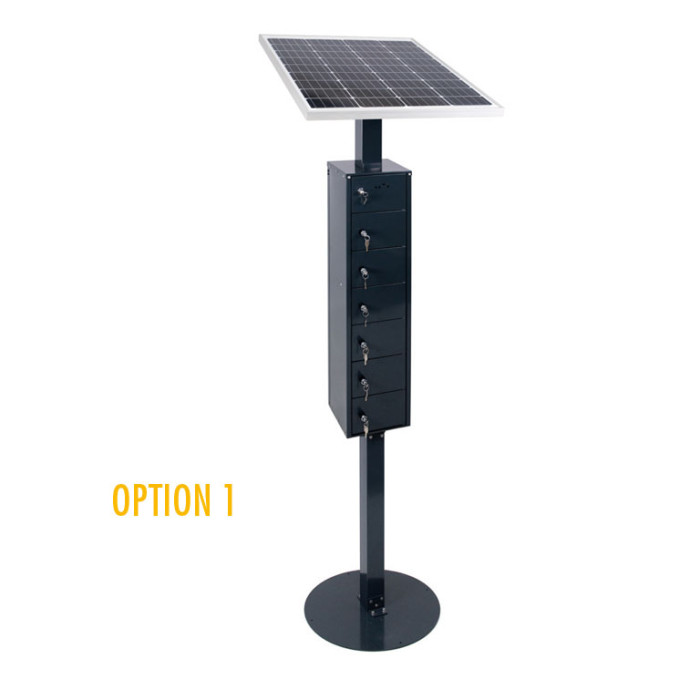 Totem USB, station de charge solaire de téléphones